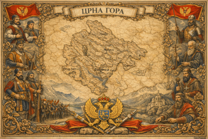 Timeless Montenegro Vintage Map