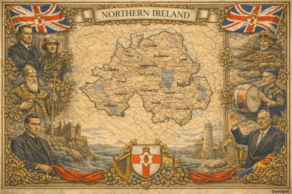 Timeless Northern Ireland Vintage Map