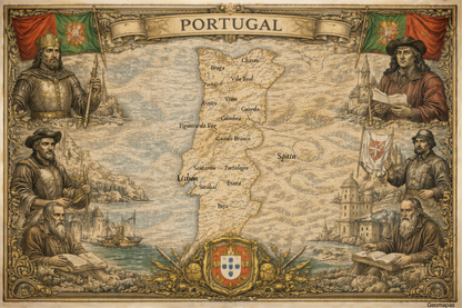 Timeless Portugal Vintage Map
