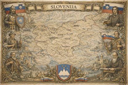 Timeless Slovenia Vintage Map